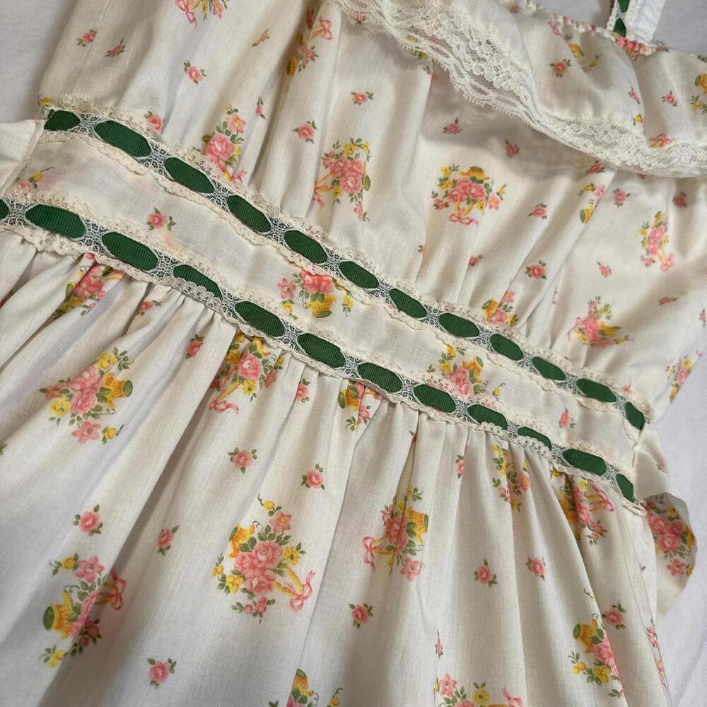 Authentic 1970s Vintage Floral‎ Prairie Dress - Picture 6 of 7